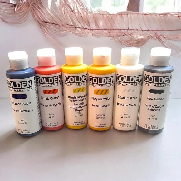 Golden Fluid Acrylic Paint Bundle of 11 Colors, 4 oz Bottles - Picture 2 of 3